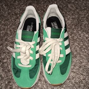 Adidas Classic Green and White Trainers